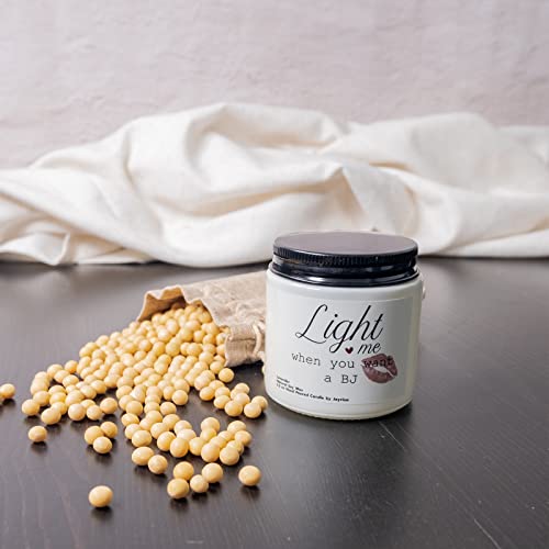 Light Me When You Want A Bj, Funny Anniversary Birthday Gifts For Boyfriend Husband, Christmas Valentines Gag Joke Soy Candle Gift For Men Women, Naughty Candles For Him (Lavender, 3.5Oz) #TOP2