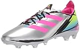 adidas Unisex Gamemode Syn Firm Ground Soccer Shoe, Silver Metallic/Bright Cyan/Shock Pink, 10 US Men
