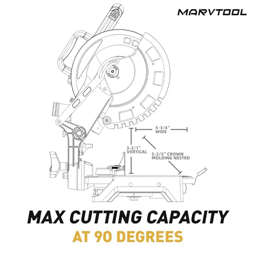 image for Marvtool 10-inch Compound Miter Saw, 5000RPM, 15 Amp, Single Bevel 0-4