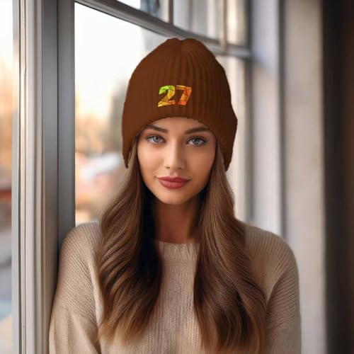 Bonnet 27 Number Cuffed Beanie chaud avec revers isolant