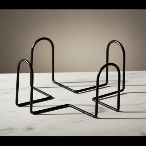 Vintage Coaster Holder Black Iron Metal Holder Storage Caddy for Both Round and Square Coasters Fit 4 to 9 Pieces Coasters,4.13 x 4.13 x 3.15 inches - Thumbnail 4