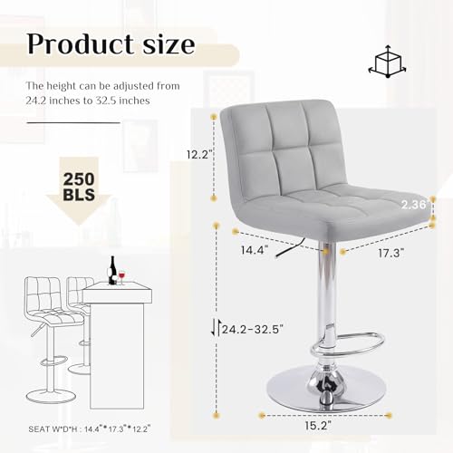 Image of OLIXIS Bar Stools Set of 2, 24 inch Counter Height Bar Chairs for Kitchen