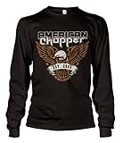  American Chopper Offizielles Lizenzprodukt Orange County Lange Ärmel T-Shirt (Schwarz), L