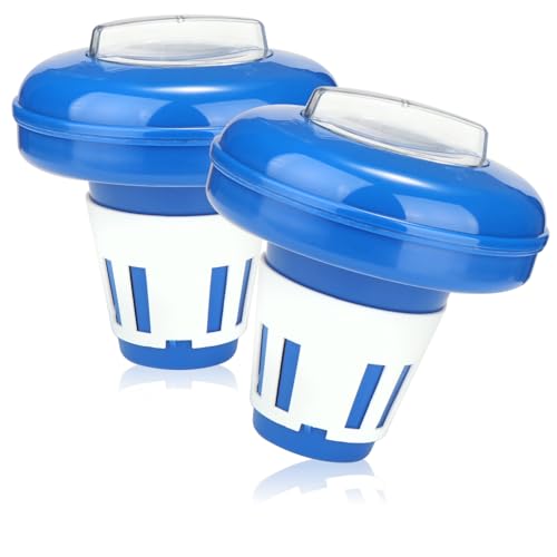 com-four® 2X Dosierschwimmer für den Pool - Chemikalienspender für Chlor- oder Bromtabletten - zur dosierten Abgabe von Poolzusätzen (2 x 16.5 cm)