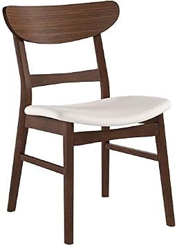 Christopher Knight Home Idalia Dining Chairs, 2-Pcs Set, Rubber Wood, Light Beige / Walnut Finish