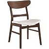 Christopher Knight Home Idalia Dining Chairs, 2-Pcs Set, Rubber Wood, Light Beige / Walnut Finish
