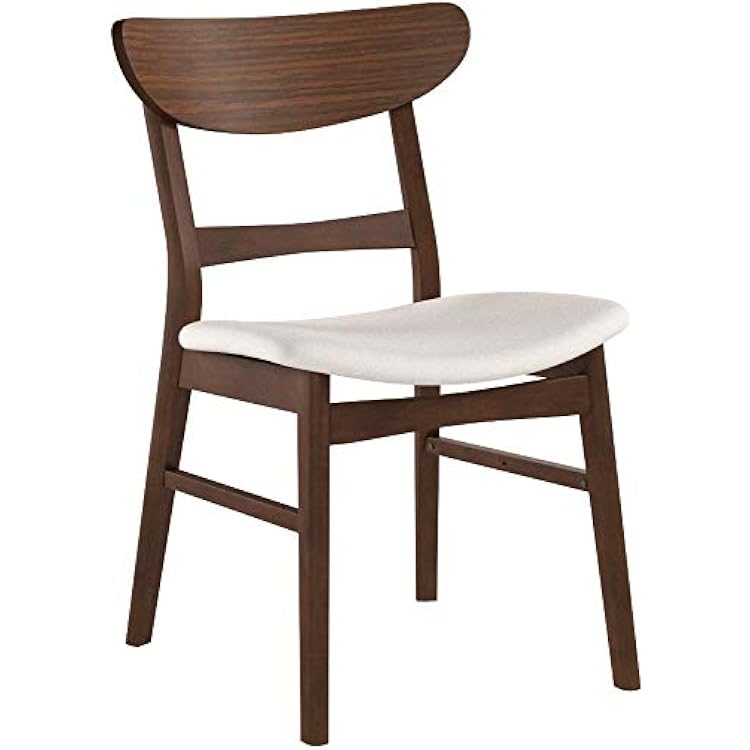 Christopher Knight Home Idalia Dining Chairs, 2-Pcs Set, Rubber Wood, Light Beige / Walnut Finish