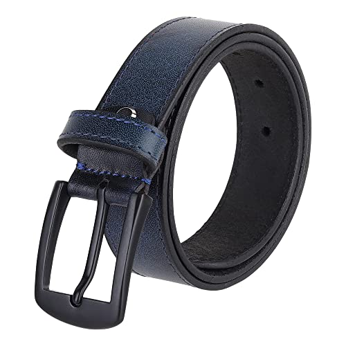 Image of Genuine Leather Belt for Formal, Casual & Jeans Wear, belt for Mens /Boys. Color - Tan /Blue||CSBL-06||