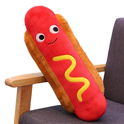 Zctghvy BEYFOOD1 Hot Dog Plush Toy Pillow Hotdog Stuffed Pillow Funny Throw Pillows 17.7 Inch Soft Food Plushies Gift thumb #1