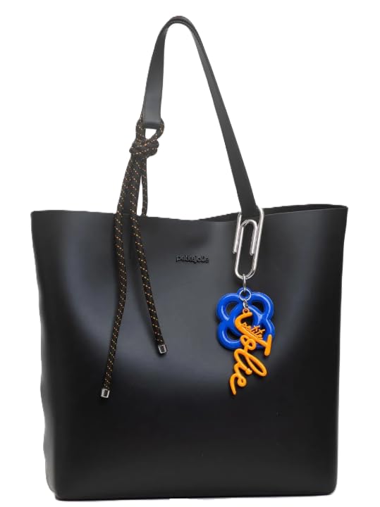Bolsa Shopper Petite jolie Amalfi Preta PJ11366 Ombro com Chaveiro - Nova