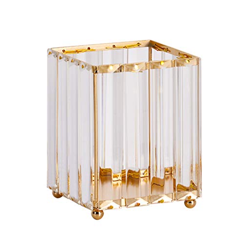 Preisvergleich Produktbild Gwxevce Crystal Makeup Organizer Metall Aufbewahrungsbox Makeup Pinselhalter Kosmetikhalter Gold