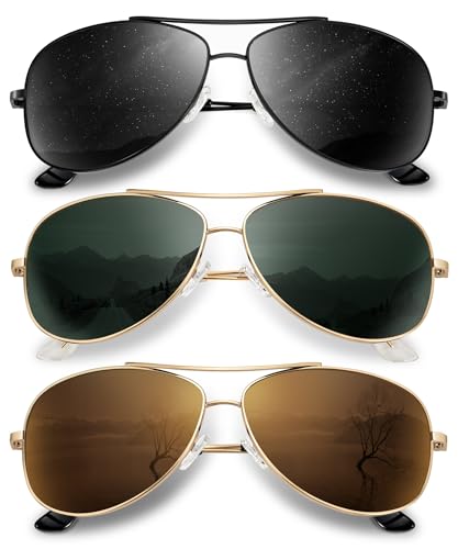 KALIYADI Polarized Aviator-Sunglasses-for-Men Women Mens-Sunglasses: Lightweight Polit Sun Glasses Upgraded UV400 for Driving