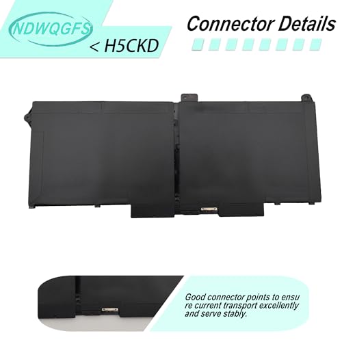 Image of 53WH H5CKD Battery Replacement for Dell Inspiron 5400 5406 7405 7300 7500 7306 7506 2-in-1 Silver 5300 5301 5501 5502 5508 5509 5401 5402 5408 5409 Series Latitude 3410 3510 Vostro 5300 5301 7T8CD