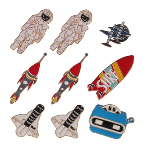 SHERCHPRY 9 Piezas Broche De Bricolaje Broches De Viaje Auto Extraño Avión Barril Sombrero Alfileres Gorras