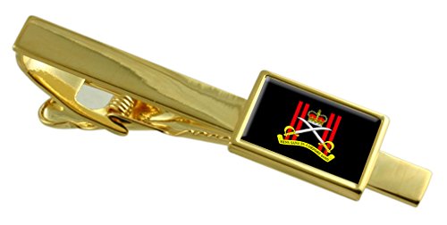 Pisacorbatas de Fisioterapia Militar grabado en oro con bandera inglesa