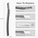 ZOMCHI Eyebrow Razor, Face Razors for Women&Men, Eyebrow Trimmer Shaper with Precision Cover,Facial Shaver with 6 Blades (Black) - Image 4
