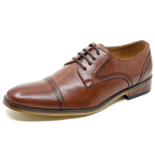 Metrocharm MC125 Men's Cap Toe Lace Up Oxford Dress Shoes