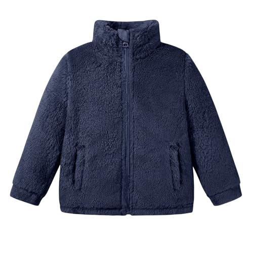 Kids Toddler Fleece Jackets Zip Up Stand Collar Coat Fuzzy Outerwear for Boys Girls Clothes 2T 3T 4T 5T 6T 7-8 Years