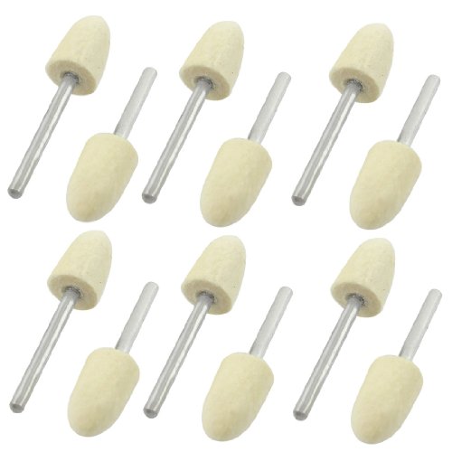 Aexit 3mm drill hole Abrasives 10mm Pointed Polishing Buffing Conical Mounted Felt bo-bs 12pcs Model:64as602qo262