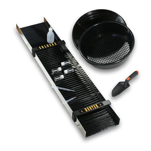 Tamis orpaillage, batée et rampe de lavage dans un kit complet pour chercher l'or