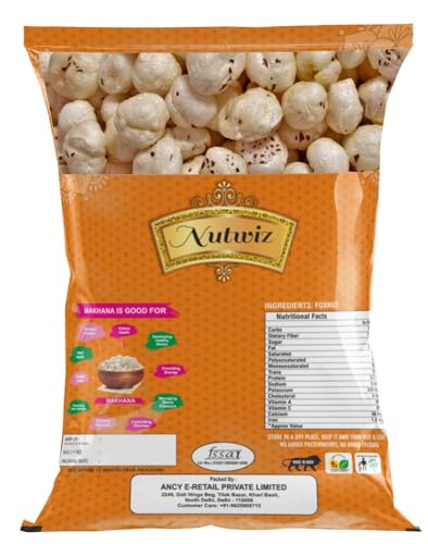 Image of Nutwiz Makhana 250 gm Fit for Fasting Crunchy and Gluten-Free Fox Nuts Rich in Protein Ideal for Healthy Snacking Phool Makhana for Roasting & Cooking