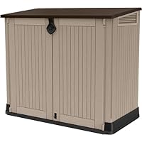 Keter Store-It Out Midi Outdoor Garden Storage Shed, Beige and Brown, 130 x 74 x 110 cm