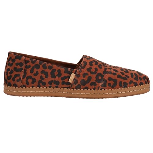 TOMS Womens Alpargata Leopard Leather Wrapped Slip On Flats Casual - Brown2