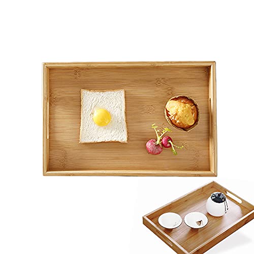 Bandeja De Madera Para Servir, Bandejas De Cocina Rectangulares, Bandeja De Servir, Bandeja De Madera Decorativa, Bandeja De Cena, Bandeja De Bocadillos De Bambú, para el té de la tarde