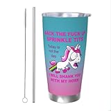 Dimyze Back the Fuck Up Sprinkle Tits, Funny Unicorn Tumbler 20 oz Tumbler with Lid and Straw Insulated Tumblers Stainless Steel Tumbler