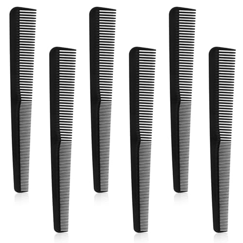 Carbon Fiber Barber Comb - 2 in 1 Salon Stylist Comb, Heat Resistant, Fine & Wide Tooth, Professional Hairstylist Tool