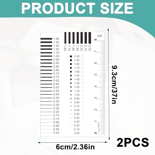 Menibeuty 2 Stück Risslineal Rissmonitor Rissbreitenlineal, Rissbreitenmesser Set, Meterriss Messkeil, Lineal für Gutachter Kfz Wertermittler und Handwerker, Hochpräzision, Einfach zu bedienen