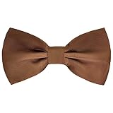 SYAYA Men's Bow Tie, Pre-Tied Silk Bowtie for Men & Boy Clip-On for Formal Business Tuxedo or Boys Office Uniform Suit U-MBT3 (Brown/Coffee)