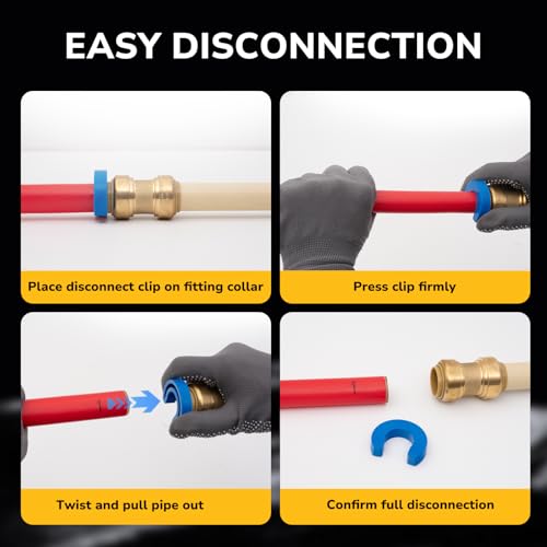 KAINGA 1/2" PTC to 3/4" NPT Male Reducing Adapter Push-Fit, Push to Connect Brass Plumbing Fitting for Copper, CPVC, PEX Pipes, With Upgraded Stiffener, Disconnect Clip Included, NSF & UPC Certified by KAINGA - Image 6