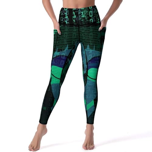 Legging femmes de sport gainant Super Future Girl pantalon yoga taille haute S