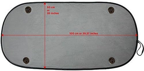 X-Shade Back Window Car Sun Shade Mesh Screen 39.4x20 Inches with Blind Spot Mirror and Suction Cups