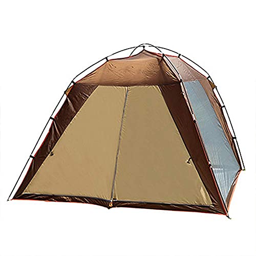 Tente imperméable camping familial grand format 4-6 personnes marron