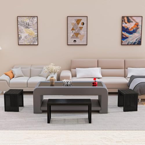 Image of APRTAT Bamboo Dining Bench 17 Inch Indoor Wooden Shoe Benches for Entryway