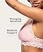 Mia Lace Bralette for Women, Unpadded and Unlined Wireless Bra, Perfect Racerback Everyday Lingerie (Medium, Crystal Rose)