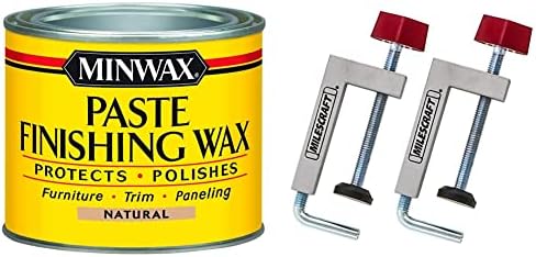 Minwax 785004444 Paste Finishing Wax, 1 lb, Natural & Milescraft 4009 FenceClamps- Universal,Silver