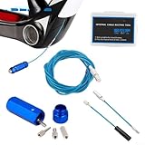 Einfädelwerkzeug-Set für Fahrradrahmenverdrahtung mit Edelstahl-Kabelabzieher und Schnellspanner-Aluminiumhülsen (Zahlungen - Schwarz)