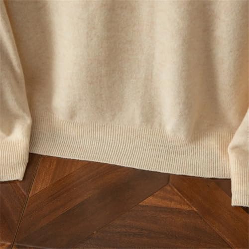 Men Knitting 100% Solid Wool Sweaters Round Neck Thickened Loose Fitting Style Warm Pullover3
