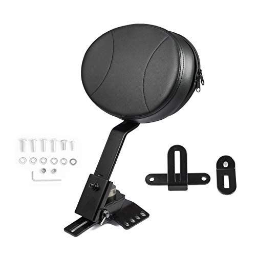 PBYMT Adjustable Plug-in Driver Rider Backrest Kit Compatible for Harley Touring Road King Street Electra Glide 1997-2020