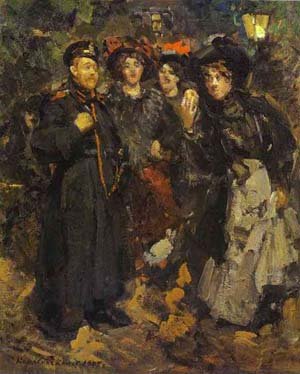 Peinture à l'huile Bernardo Strozzi A Boulevard 1902 pour habiller un grand mur vide de salon