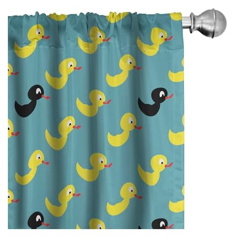 Lunarable Duckies Abstract Bathroom Curtains Set Cover