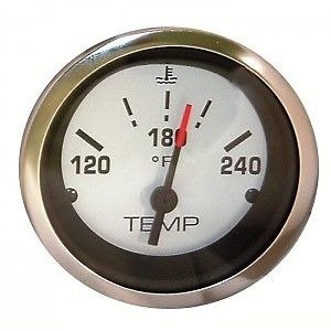 New MARPAC Marine Boat Water Temperature Gauge White Stainless Bezel 7-1992