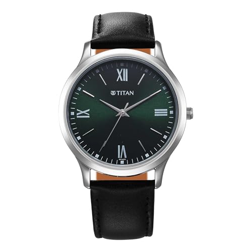 Titan Karishma Quartz Analog Green Dial Leather Strap Watch for Men-1825SL16 (B0CR3YH64G) Amazon Price History, Amazon Price Tracker