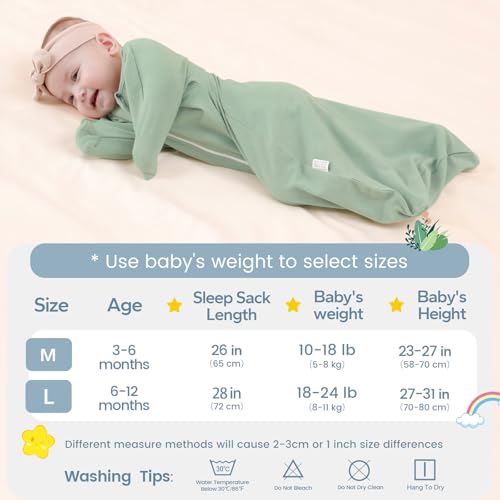 Image of ZIGJOY Swaddle Sleep Sack 3-6 Months, 1.0 Tog Cotton Baby Swaddle Blanket | 100% Cotton - Soft & Breathable & Non-shrink, 2-way Zipper for Easy Diaper Changes, Long Sleeves Allow Self-soothing
