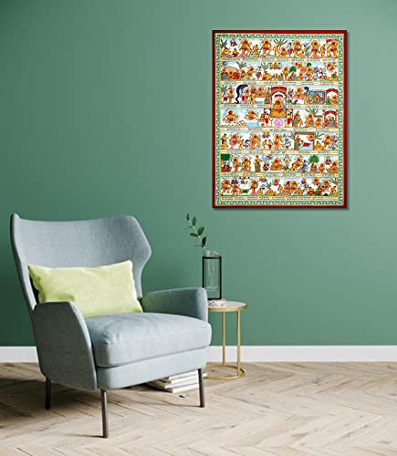 Tamatina Lord Hanuman Chalisa Wall Poster for Home, Temple | God Idol Religious unframed Wall Decor Poster | Size-36x24 Inch (92x61 cms)