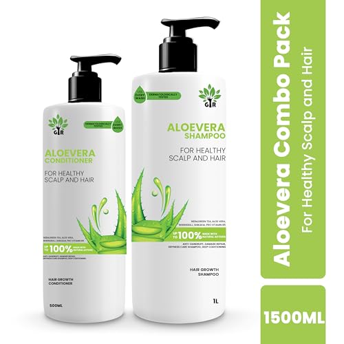 Image of GIR Aloe Vera Shampoo - 1L & Conditioner - 500 ML- for Silky Smooth Hair & Scalp Nourishment - Combo Pack