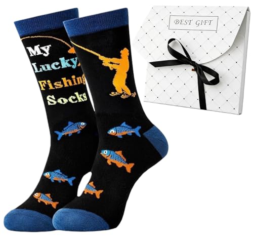 Ethlomoer Funny Socks for Men - Fishing Socks Gag Gifts for Men Who Have Everything, Ideal...